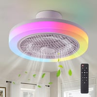 IZOWE RGB LED Mennyezeti Ventilátor 45cm Távirányítóval Dimmelhető Lámpa 1