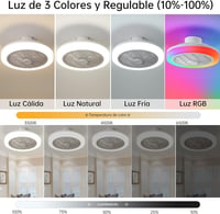 IZOWE RGB LED Mennyezeti Ventilátor 45cm Távirányítóval Dimmelhető Lámpa 3