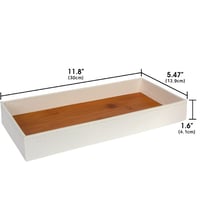 J JACKCUBE DESIGN MK205B Bőr Bambusz Rendszerező Tálca Fehér 30,5x13,7x4,1 cm Fürdőszoba Ékszer Parfüm Kulcs Telefon Smink Tárolóhoz 7