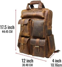 Jaald 55cm valódi bőr hátizsák vízálló utazás túrázás iskolai laptop 8