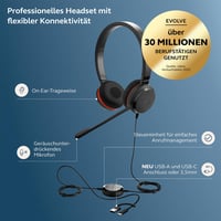Stereo headset Jabra Evolve 30 II UC s mikrofónom s potlačením hluku, LED indikátorom, USB-C/A konektorom, čierny 2