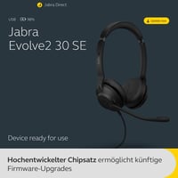 Káblový stereo headset Jabra Evolve2 30 SE s potlačením hluku, technológiou 2 mikrofónov, káblom USB-A, pre platformy UC, čierny 10