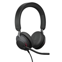 Káblový stereo headset Jabra Evolve2 40 SE s potlačením hluku, technológiou 3 mikrofónov a USB-C káblom, certifikovaný pre MS Teams, čierny 1