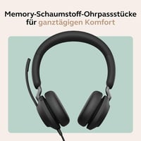 Káblový stereo headset Jabra Evolve2 40 SE s potlačením hluku, technológiou 3 mikrofónov a USB-C káblom, certifikovaný pre MS Teams, čierny 6