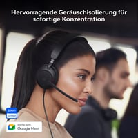 Káblový stereo headset Jabra Evolve2 40 SE s potlačením hluku, technológiou 3 mikrofónov a USB-C káblom, certifikovaný pre MS Teams, čierny 3