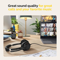 Káblový stereo headset Jabra Evolve2 50 s technológiou AirComfort, aktívnym potlačením hluku, certifikáciou pre MS Teams – čierny 5
