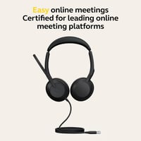 Káblový stereo headset Jabra Evolve2 50 s technológiou AirComfort, aktívnym potlačením hluku, certifikáciou pre MS Teams – čierny 7