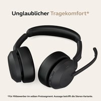 Bezdrôtové stereofónne slúchadlá Jabra Evolve2 55 s technológiou Bluetooth, mikrofónom s potlačením hluku, ANC, certifikáciou MS Teams, 18-hodinovou výdržou batérie, čierne 6