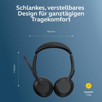 Bezdrôtové stereofónne slúchadlá Jabra Evolve2 55 s technológiou Bluetooth, mikrofónom s potlačením hluku, ANC, certifikáciou MS Teams, 18-hodinovou výdržou batérie, čierne 8