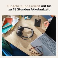 Bezdrôtové stereofónne slúchadlá Jabra Evolve2 55 s technológiou Bluetooth, mikrofónom s potlačením hluku, ANC, certifikáciou MS Teams, 18-hodinovou výdržou batérie, čierne 7