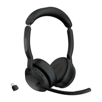 Bezdrôtové stereofónne slúchadlá Jabra Evolve2 55 s technológiou Bluetooth, mikrofónom s potlačením hluku, ANC, certifikáciou MS Teams, 18-hodinovou výdržou batérie, čierne 1
