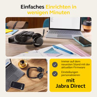 Căști stereo Bluetooth Jabra Evolve2 65 Flex, cu pad de încărcare wireless, tehnologie de anulare a zgomotului ClearVoice și ANC hibrid, certificate MS Teams, negru 4