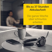 Bezdrôtové PC slúchadlá Jabra Evolve2 65 MS Stereo, s potlačením hluku, certifikované pre Microsoft Teams, USB-A Bluetooth adaptér, čierne 5
