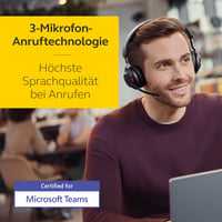 Bezdrôtové PC slúchadlá Jabra Evolve2 65 MS Stereo, s potlačením hluku, certifikované pre Microsoft Teams, USB-A Bluetooth adaptér, čierne 3