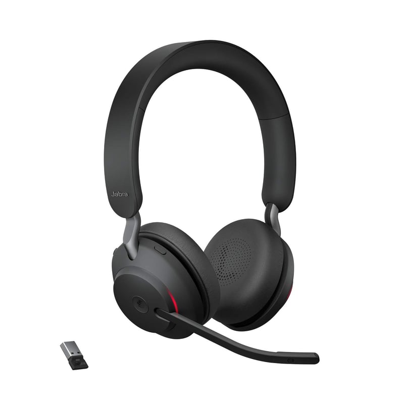 Bezdrôtové PC slúchadlá Jabra Evolve2 65 MS Stereo, s potlačením hluku, certifikované pre Microsoft Teams, USB-A Bluetooth adaptér, čierne