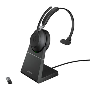 Căști mono wireless Jabra Evolve2 65 cu microfon, USB-A, Negru