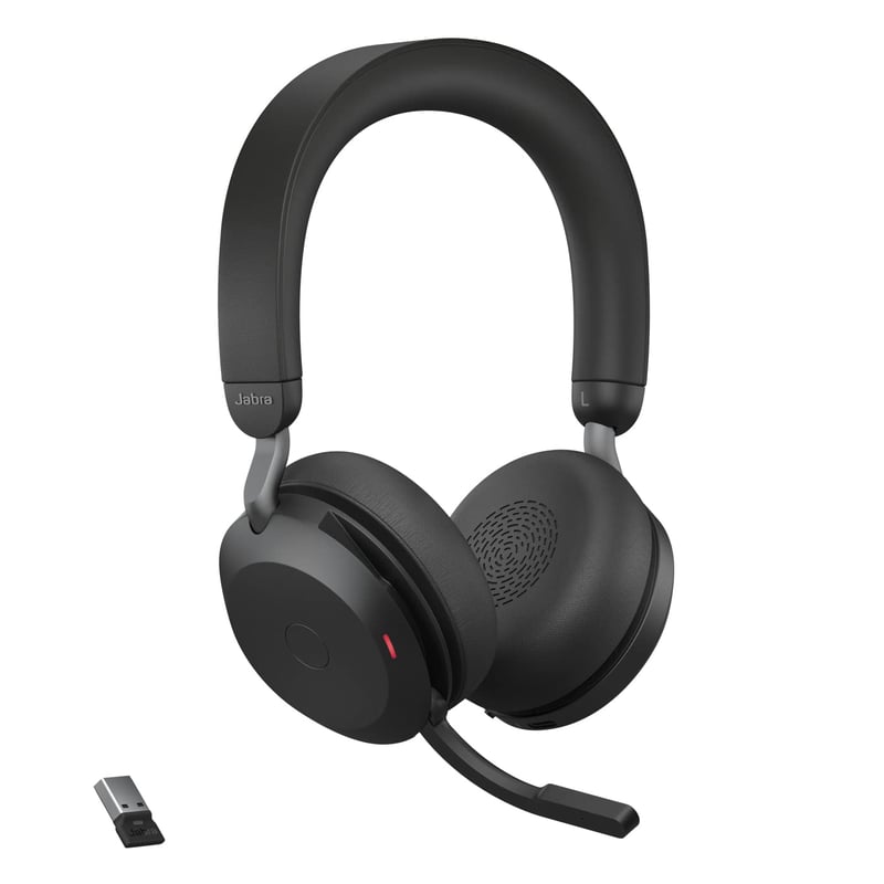 Bezdrôtové slúchadlá Jabra Evolve2 75 s aktívnym potlačením hluku, USB-A – čierne