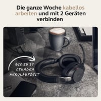 Bezdrôtové slúchadlá Jabra Evolve2 85 s potlačením hluku, certifikáciou Microsoft Teams a USB-A Bluetooth adaptérom, čierne 6