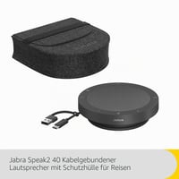 Speakerphone portabil Jabra Speak2 40, 4 microfoane cu anulare a zgomotului, difuzor cu bandă largă de 50 mm, USB-A și USB-C, certificat MS Teams, gri închis 2