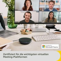 Speakerphone portabil Jabra Speak2 40, 4 microfoane cu anulare a zgomotului, difuzor cu bandă largă de 50 mm, USB-A și USB-C, certificat MS Teams, gri închis 7