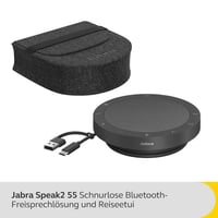 Bluetooth hlasitý odposluch Jabra Speak2 55, 4 mikrofóny s potlačením hluku, 50 mm širokopásmový reproduktor, prenosný, certifikovaný pre MS Teams, tmavosivý 3