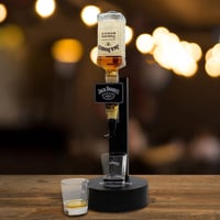 Stalak za Jack Daniel's Single Optic dozator viskija – Masivni drveni držač za bocu s dozatorom od 25 ml 2