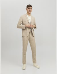 Pantaloni costum bărbați JACK & JONES JPRRIVIERA Slim Fit Alb, mărimea 52 2