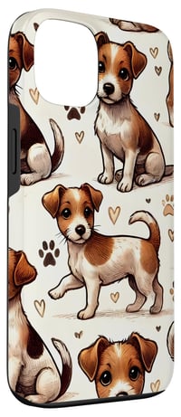 Darčeky pre milovníčky Jack Russell teriérov, roztomilý kryt na iPhone 13 s motívom Parson Russell teriéra, ochranné puzdro so psíkom 3