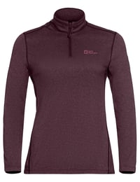 Dámske turistické tričko Jack Wolfskin Sky Thermal Hz – farba amarantová, veľkosť XL 4