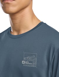 Tricou bărbătesc Jack Wolfskin Vonnan Graphic M - culoare Peak Trail Midnight Sky, mărimea 3XL (EU) 3