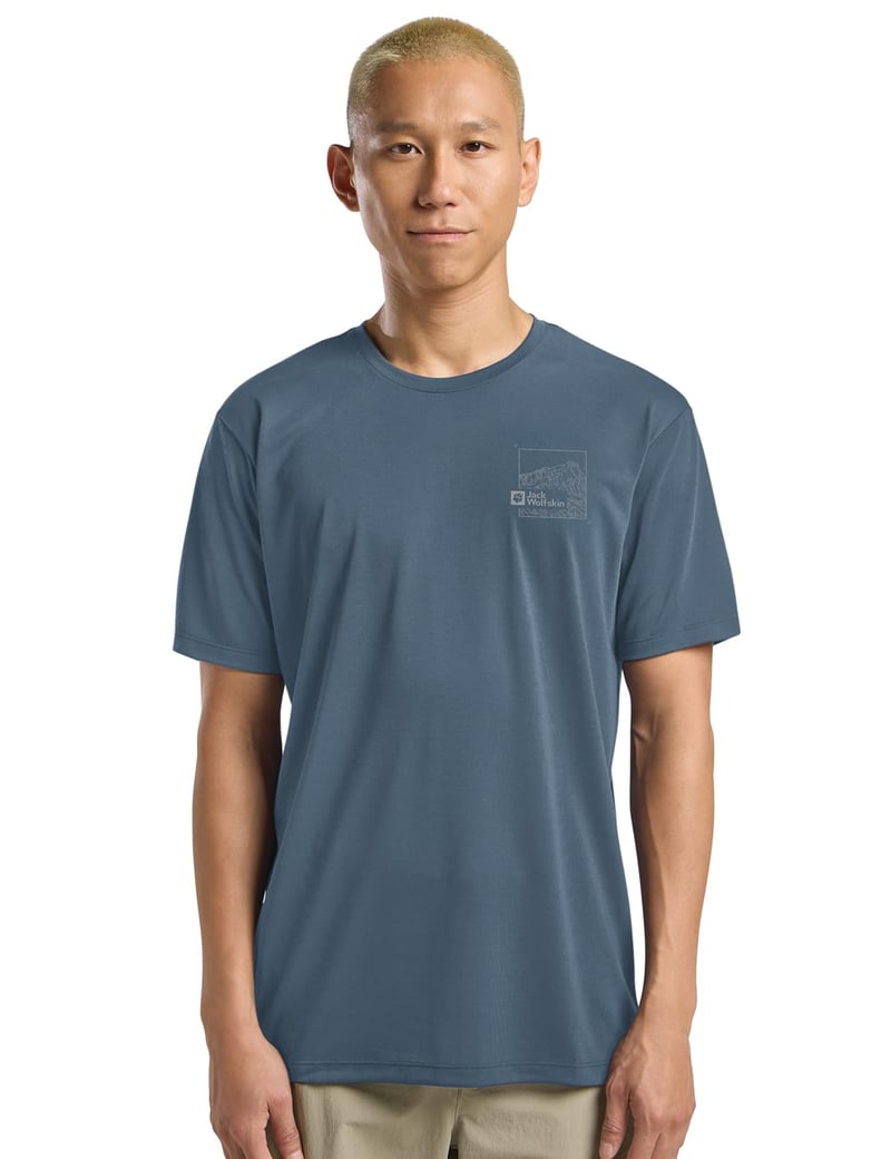 Tricou bărbătesc Jack Wolfskin Vonnan Graphic M - culoare Peak Trail Midnight Sky, mărimea 3XL (EU)