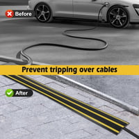 jackfru Káblový most pre nabíjací kábel elektromobilu Type 2 – Plochý káblový prejazd s ochranou proti prejazdu – Káblový most odolný voči poveternostným vplyvom do exteriéru, garáže a na príjazdovú cestu 1 m 7