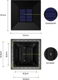 JACKYLED Szolár Kapu Sapka RGB 7x7-10x10 IP54 Vízálló 8db 7