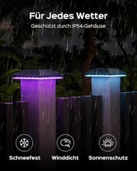 JACKYLED Szolár Kapu Sapka RGB 7x7-10x10 IP54 Vízálló 8db 4