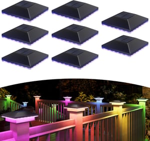JACKYLED Szolár Kapu Sapka RGB 7x7-10x10 IP54 Vízálló 8db