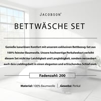 JACOBSON set posteljine 135x200 cm - 100% pamučni perkal, navlaka za poplun s patentnim zatvaračem 135x200 + jastučnica 80x80 cm, 2 dijela, svijetlosiva 5