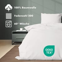 JACOBSON set posteljine 135x200 cm - 100% pamučni perkal, navlaka za poplun s patentnim zatvaračem 135x200 + jastučnica 80x80 cm, 2 dijela, svijetlosiva 3