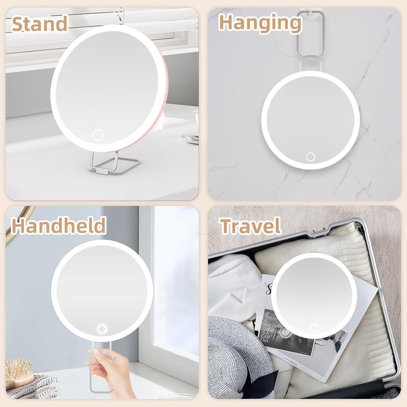 Jadazror 20x Nagyítós Utazó Sminkespegel LED Világítással 15cm