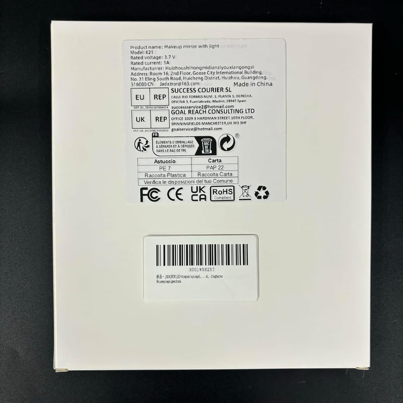 Jadazror 20x Nagyítós Utazó Sminkespegel LED Világítással 15cm