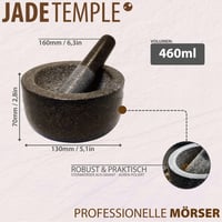 Mojar cu pistil din granit JADE TEMPLE – diametru 15,5 cm, înălțime 8 cm, set mojar din piatră gri 4
