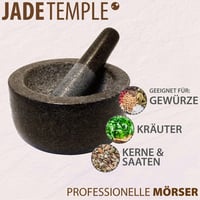 Mojar cu pistil din granit JADE TEMPLE – diametru 15,5 cm, înălțime 8 cm, set mojar din piatră gri 5