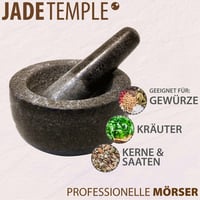JADE TEMPLE Kamenná mažiar s tĺčikom, masívna žula, priemer 13 cm, výška 7 cm, sivá 4