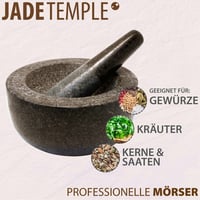 JADE TEMPLE Mojar cu pistil, granit masiv, diametru 18 cm, înălțime 8,5 cm, gri 4