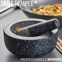 JADE TEMPLE Mojar cu pistil, granit masiv, diametru 18 cm, înălțime 8,5 cm, gri 2