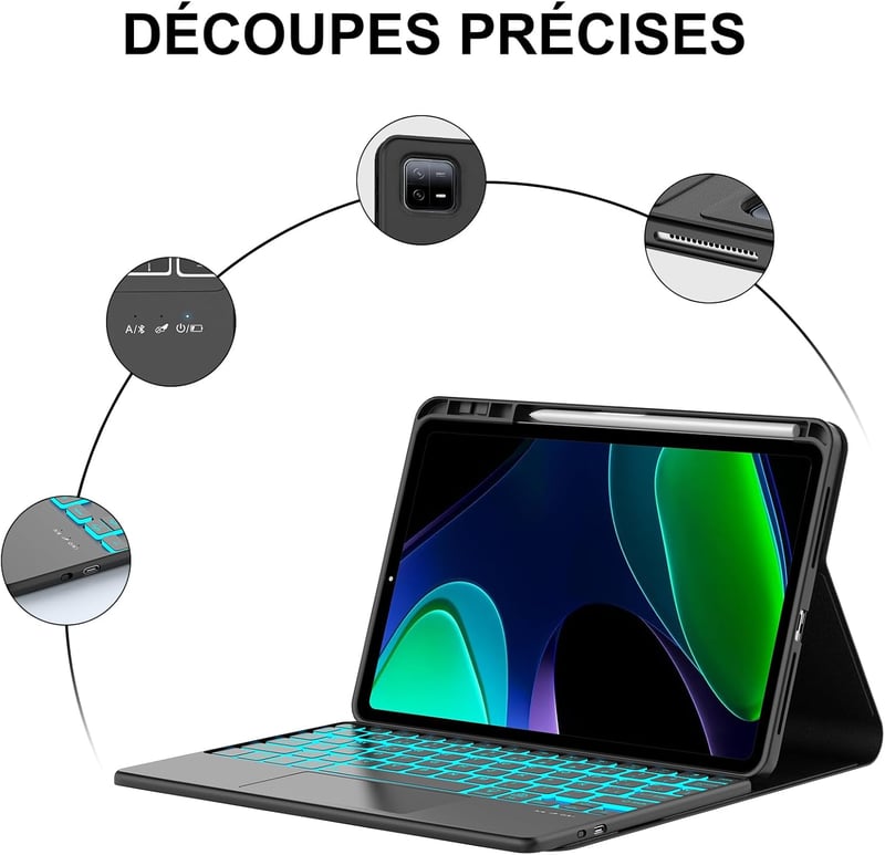 JADEMALL Billentyűzet Tok Touchpad-del Xiaomi Pad 6 11 Colos Tablethez