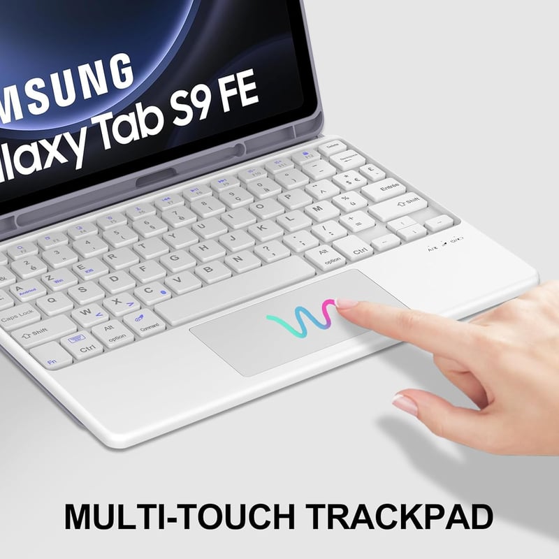 JADEMALL Billentyűzet Tok Trackpaddal Samsung Tab S10 FE/S9 FE 10.9" Lila AZERTY