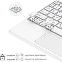 JADEMALL Billentyűzet Tok Trackpaddal Samsung Tab S10 FE/S9 FE 10.9" Lila AZERTY 5