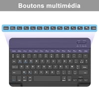 JADEMALL Bluetooth Billentyűzet iPad Pro Air Tablet Samsung Xiaomi Lenovo Mac Fekete Vezeték Nélküli Újratölthető Hordozható 5