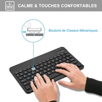 JADEMALL Bluetooth Billentyűzet iPad Pro, Samsung, Lenovo Tablethez - Hordozható Fekete 5
