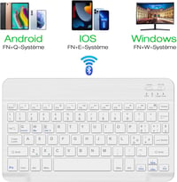 JADEMALL Bluetooth Billentyűzet iPad Samsung Lenovo Huawei Xiaomi Tablet Telefonhoz, Újratölthető Vezeték Nélküli Klaviatúra iOS Android Win 2